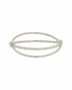 Outlet 👏 Judith Ripka Aura Silver White Topaz Crisscross Braided Bangle Bracelet 👩 Women Bracelets 👏 -Judith Ripka Sales 6030949987 RLLZ 2