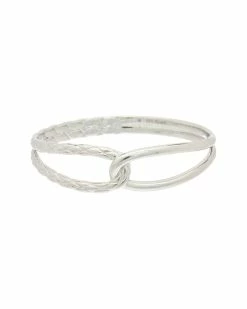 Flash Sale 😉 Judith Ripka Aura Silver Interlocking Bangle Bracelet 👩 Women Bracelets 👏