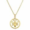 Budget 👏 Judith Ripka Little Jewels 14K Over Silver White Topaz Bee Charm Necklace 👩 Women Necklaces 👍 -Judith Ripka Sales 6030950012 RLLZ 1