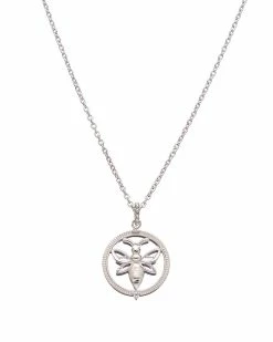 Top 10 🌟 Judith Ripka Little Jewels Silver White Topaz Bee Charm Necklace 👩 Women Necklaces 🔔