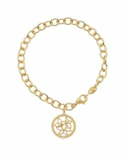 Budget 🛒 Judith Ripka Little Jewels 14K Over Silver White Topaz Bunch Of Flowers Charm Bracelet 👩 Women Bracelets 😉