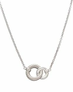 Hot Sale 😉 Judith Ripka Cavallo Silver Double Loop Graduated Necklace 👩 Women Necklaces ✔️