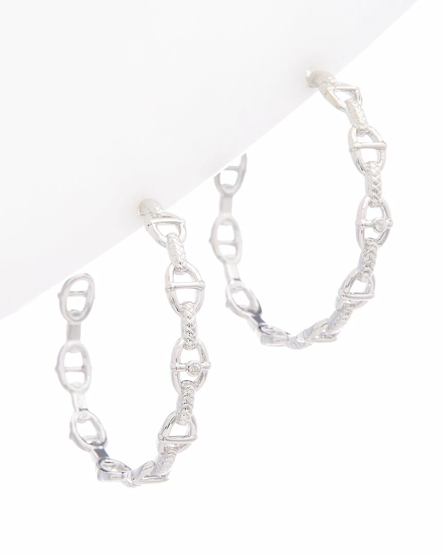 Buy ð Judith Ripka Cavallo Silver White Topaz Large Hoops ð© Women Earrings ð 3 Buy ð Judith Ripka Cavallo Silver White Topaz Large Hoops ð© Women Earrings ð
