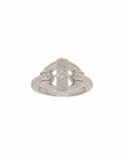 Coupon 🧨 Judith Ripka Cavallo Silver White Topaz Single Link Ring 👩 Women Rings 🎁