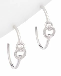 Brand new ⌛ Judith Ripka Cavallo Silver Snaffle Hoops 👩 Women Earrings 🌟