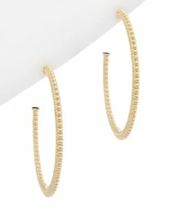 Flash Sale 🔔 Judith Ripka Classic 14K Over Silver Large Hoops 👩 Women Earrings 🌟