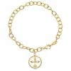 Cheap 🎁 Judith Ripka Little Jewels 14K Over Silver White Topaz Cross Charm Bracelet 👩 Women Bracelets ✨ -Judith Ripka Sales 6030950052 RLLZ 1