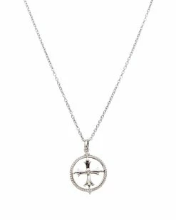 Brand new 💯 Judith Ripka Little Jewels Silver White Topaz Cross Charm Necklace 👩 Women Necklaces ✨