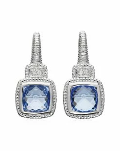 Best Pirce ⭐ Judith Ripka La Petite Silver Gemstone Earrings 👩 Women 😀