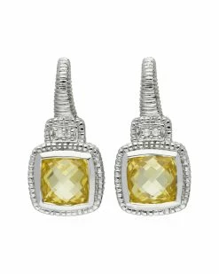 Wholesale ⭐ Judith Ripka La Petite Silver White Topaz CZ Earrings 👩 Women 🤩