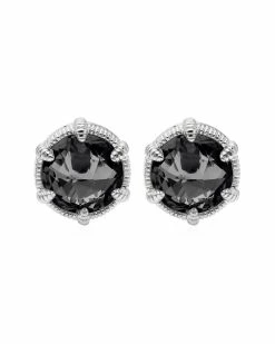 Best Sale 🛒 Judith Ripka Eclipse Silver Black Onyx Studs 👩 Women Earrings 🥰