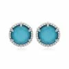 Brand new 😉 Judith Ripka Eclipse Silver 6.14 Ct. Tw. Gemstone Studs 👩 Women Earrings 🛒 -Judith Ripka Sales 6030950070 RLLZ 1