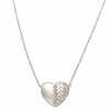 Best Sale 👍 Judith Ripka Heart Link Silver White Topaz Zig Zag Heart Necklace 👩 Women Necklaces 👏