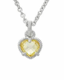 Top 10 💯 Judith Ripka La Petite Silver CZ Heart Pendant Necklace 👩 Women Necklaces 😉