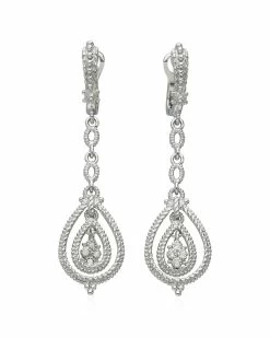 Hot Sale 🔥 Judith Ripka La Petite Silver White Topaz Earrings 👩 Women ✨