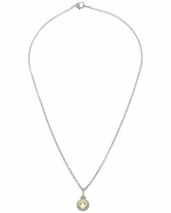 Outlet 💯 Judith Ripka La Petite Silver White Topaz CZ Pendant Necklace 👩 Women Necklaces 😉 -Judith Ripka Sales 6030950127 RLLZ 2