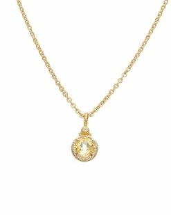 Best reviews of 🎁 Judith Ripka La Petite 14K Over Silver White Topaz CZ Pendant Necklace 👩 Women Necklaces 🌟