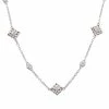Outlet ⭐ Judith Ripka La Petite Silver White Topaz Station Chain Necklace 👩 Women Necklaces ⭐ -Judith Ripka Sales 6030950130 RLLZ 1
