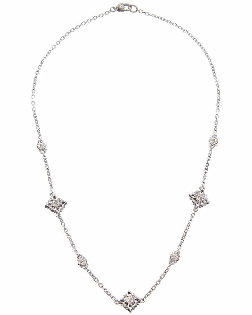 Outlet â Judith Ripka La Petite Silver White Topaz Station Chain Necklace ð© Women Necklaces â 4 Outlet â Judith Ripka La Petite Silver White Topaz Station Chain Necklace ð© Women Necklaces â - Image 2