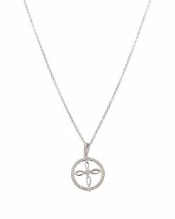 Best Pirce ⌛ Judith Ripka Little Jewels Silver White Topaz Cross Pendant Necklace 👩 Women Necklaces 🌟