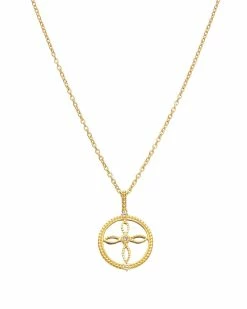 Best reviews of 🔥 Judith Ripka Little Jewels 14K Over Silver White Topaz Cross Pendant Necklace 👩 Women Necklaces 😀
