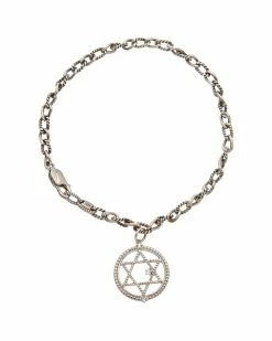 Wholesale ⌛ Judith Ripka Little Jewels Silver White Topaz Open Star Of David Bracelet 👩 Women Bracelets 🌟