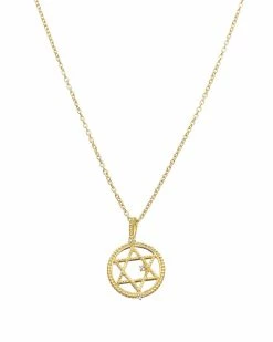 Brand new 😍 Judith Ripka Little Jewels 14K Over Silver White Topaz Star Of David Pendant Necklace 👩 Women Necklaces 💯