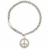 Best Pirce 🎁 Judith Ripka Little Jewels Silver White Topaz Peace Sign Bracelet 👩 Women Bracelets ❤️ -Judith Ripka Sales 6030950147 RLLZ 1