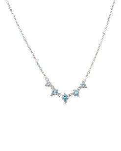 Cheapest 👏 Judith Ripka Lore Silver Blue Topaz Baby Dew Drop Necklace 👩 Women Necklaces 😉