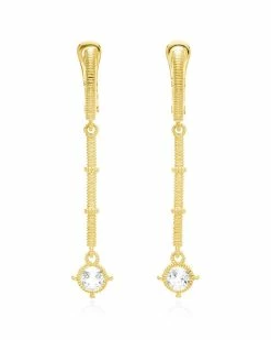 Cheapest 💯 Judith Ripka Lore 14K Over Silver White Topaz Earrings 👩 Women 🤩