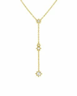 Brand new 🥰 Judith Ripka Lore 14K Over Silver White Topaz Y Necklace 👩 Women Necklaces 🎁