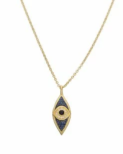 Wholesale 🛒 Judith Ripka Lucky 14K Over Silver Gemstone Evil Eye Pendant Necklace 👩 Women Necklaces 🔔
