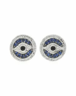 Best reviews of ✨ Judith Ripka Little Jewels Silver Gemstone Evil Eye Studs 👩 Women Earrings 🤩