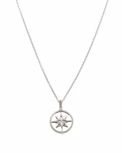 Hot Sale ⭐ Judith Ripka Little Jewels Silver White Topaz Star Charm Necklace 👩 Women Necklaces 🎉