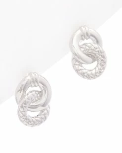 Budget 🎉 Judith Ripka Cavallo Silver Double Circle Studs 👩 Women Earrings ✨