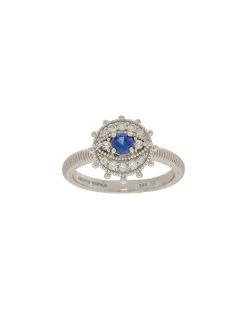 Budget ✔️ Judith Ripka Little Jewels Silver Gemstone Evil Eye Ring 👩 Women Rings 🛒